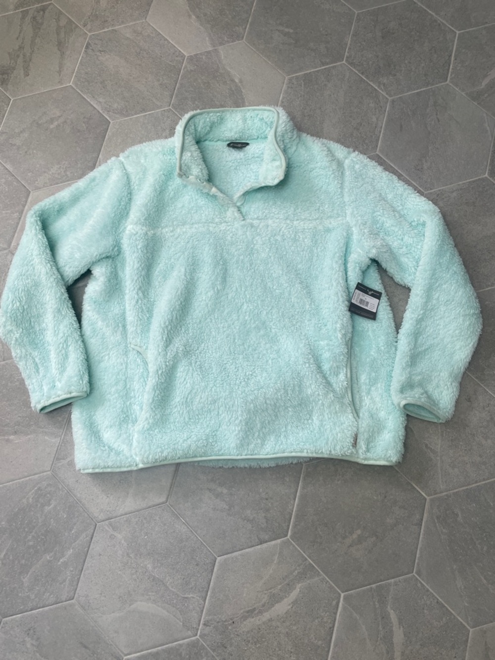Eddie Bauer Fireside Plush Fleece Snap Funnel-Neck Pullover – Women’s XL – NWT